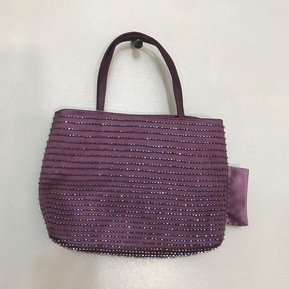 Amethyst Purple Iridescent Shimmery Beaded Handbag - Picture 7 of 9